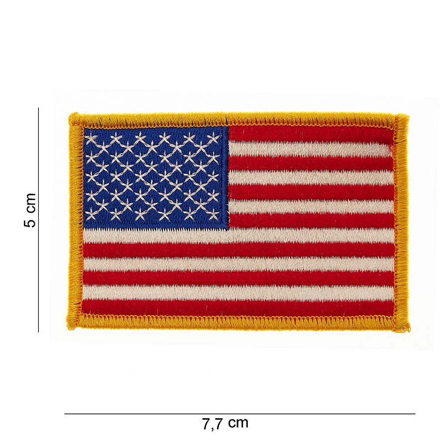 Embleem Textil Vlag SUA cu Bordură Aurie Divers - Semn de Onoare