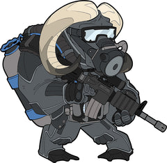 Embleem TF-2215 3D PVC Frogman Ox Nr.5 - Afirmă-ți Identitatea Tactică