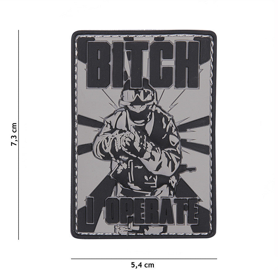 Emblem 3D PVC Bitch Grijs - Afirmă-ți Atitudinea Cu Putere