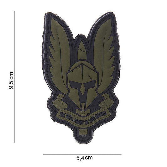 Emblem 3D PVC Spartan Verde - Afirmație de Neclintit