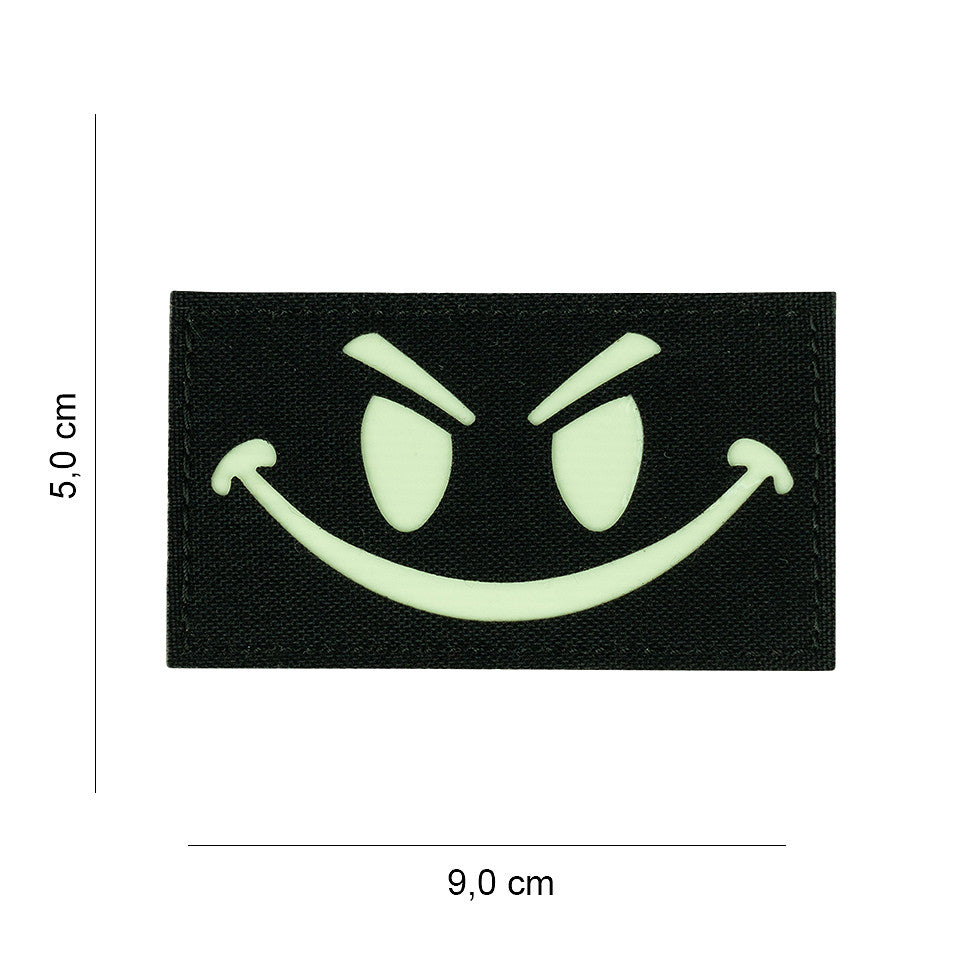Emblem Stof Laser Cut Evil Smiley - Personalizare Unică Glow in the Dark