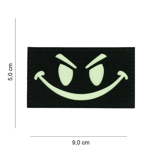 Emblem Stof Laser Cut Evil Smiley - Personalizare Unică Glow in the Dark