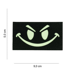 Emblem Stof Laser Cut Evil Smiley - Personalizare Unică Glow in the Dark