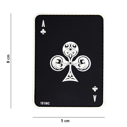 Emblem Tactic Klaver Aas 3D PVC Negru - Afirmă-ți Atitudinea