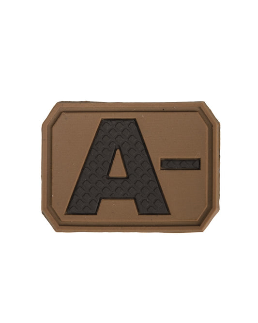 Emblemă 3D Grupă Sanguină A Negativ Mil-Tec – PVC, cu Velcro, Dark Coyote