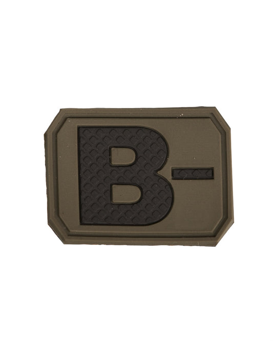 Emblemă 3D Grupa Sanguină B Negativ Mil-Tec – PVC, cu Velcro, Oliv