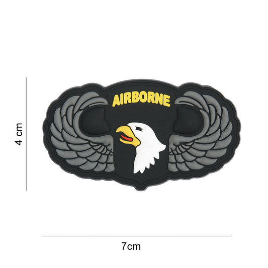 Emblema 3D PVC 101st Airborne Zilver - Semn de Elită Autentic
