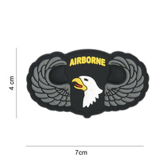 Emblema 3D PVC 101st Airborne Zilver - Semn de Elită Autentic