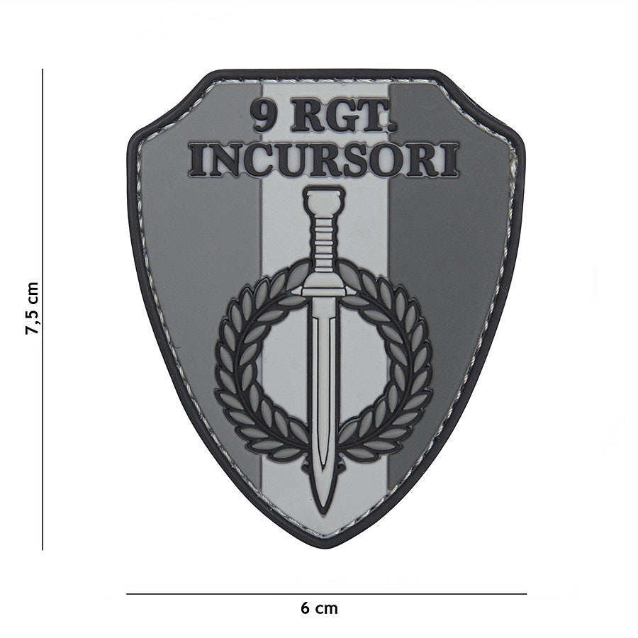 Emblema 3D PVC 9 RGT Incursori Gri - Simbol de Elite, Gata de Acțiune