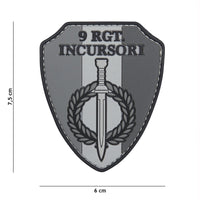 Emblema 3D PVC 9 RGT Incursori Gri - Simbol de Elite, Gata de Acțiune