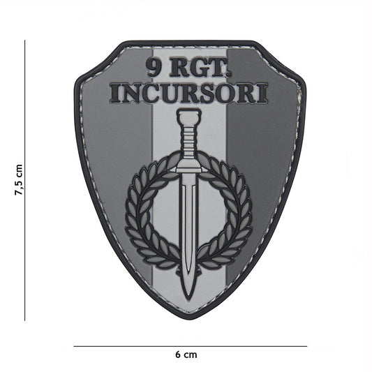 Emblema 3D PVC 9 RGT Incursori Gri - Simbol de Elite, Gata de Acțiune