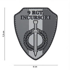 Emblema 3D PVC 9 RGT Incursori Gri - Simbol de Elite, Gata de Acțiune
