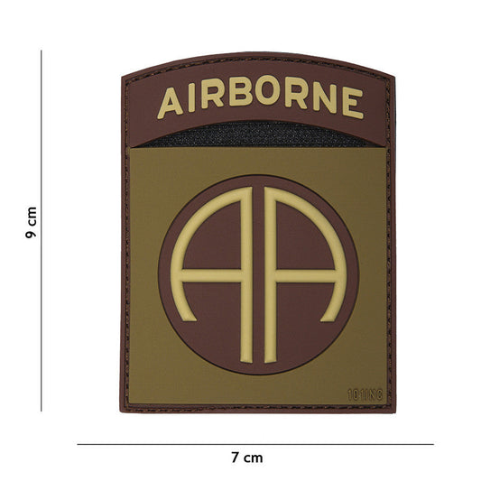 Emblema 3D PVC Airborne 82nd Verde/Maro - Onorează Elitele Airborne