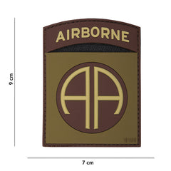 Emblema 3D PVC Airborne 82nd Verde/Maro - Onorează Elitele Airborne