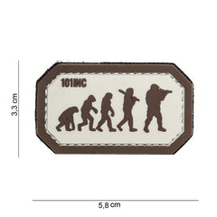 Emblema 3D PVC Airsoft Evolution Beige/Bruin - Identificare Tacticală Robustă