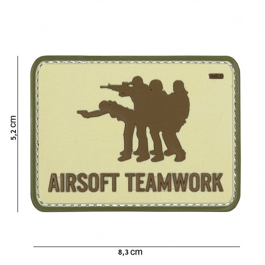Emblema 3D PVC Airsoft Teamwork Coyote - Semn Distinctiv & Unitate