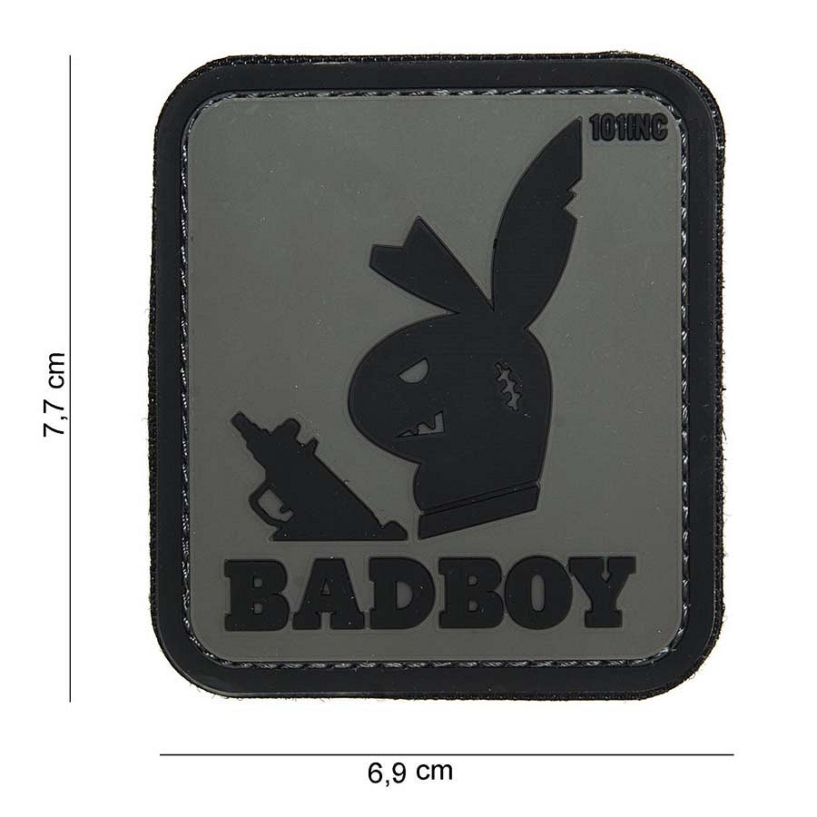 Emblema 3D PVC Badboy Gri - Afirmă-ți Atitudinea pe Teren