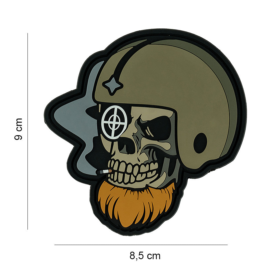 Emblema 3D PVC Bearded Skull Pilot #6116 - Afirmație de Forță Tactică