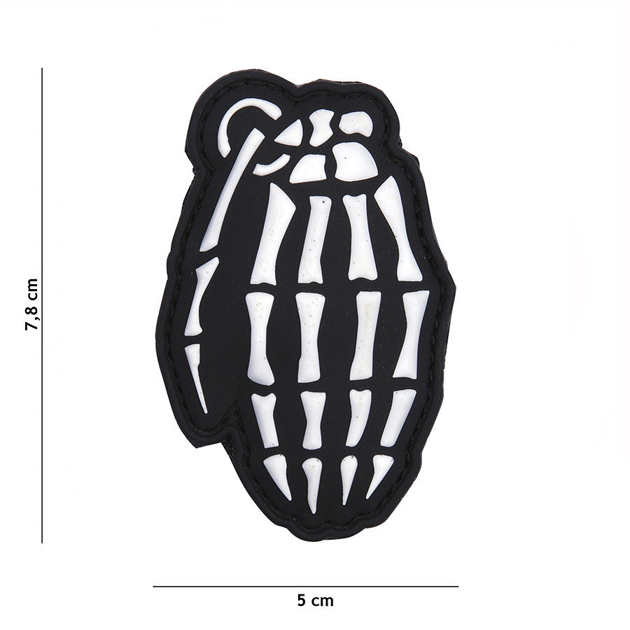 Emblema 3D PVC Bones Granaat Alb Tactical - Afirmă-ți Atitudinea
