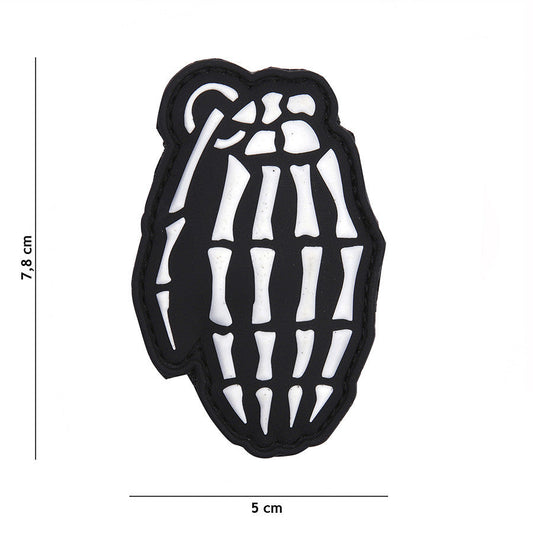 Emblema 3D PVC Bones Granaat Alb Tactical - Afirmă-ți Atitudinea