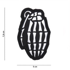 Emblema 3D PVC Bones Granaat Alb Tactical - Afirmă-ți Atitudinea