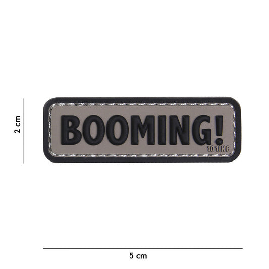 Emblema 3D PVC Booming! Gri/Negru - Afirmă-ți Prezența Tactică