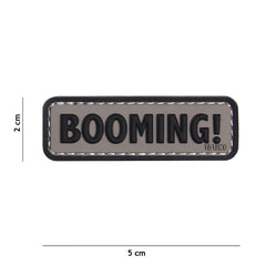 Emblema 3D PVC Booming! Gri/Negru - Afirmă-ți Prezența Tactică