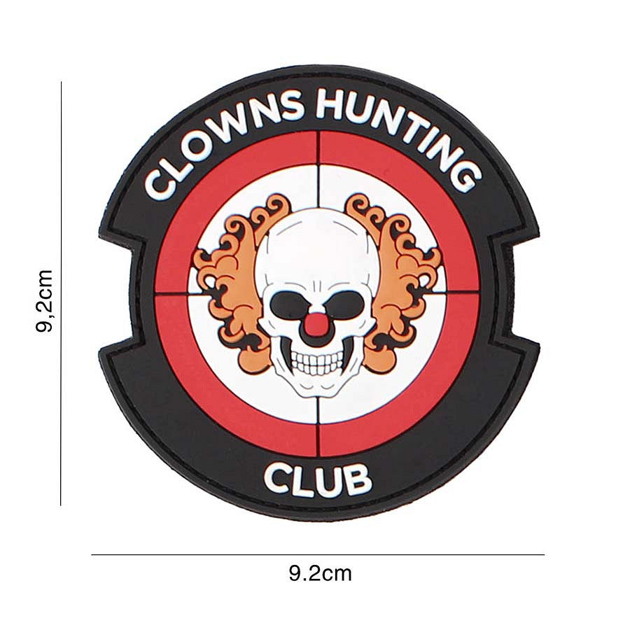 Emblema 3D PVC Clowns Hunting Club Roșu #3115 - Afirmă-ți Stilul Îndrăzneț