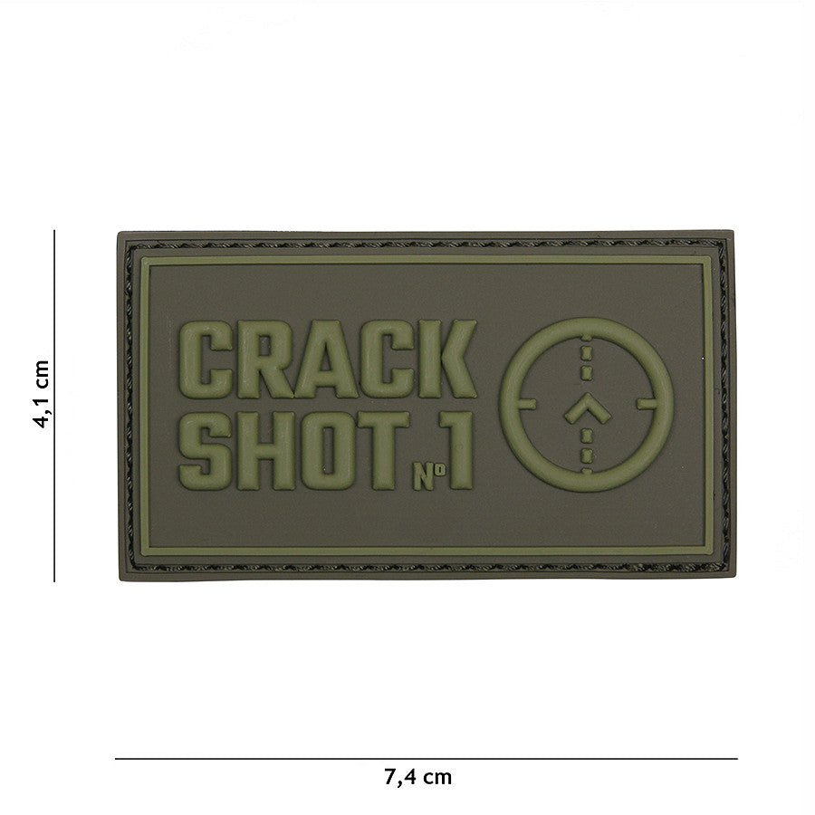 Emblemă 3D PVC Crack Shot Verde - Marca Trăgătorului de Elită