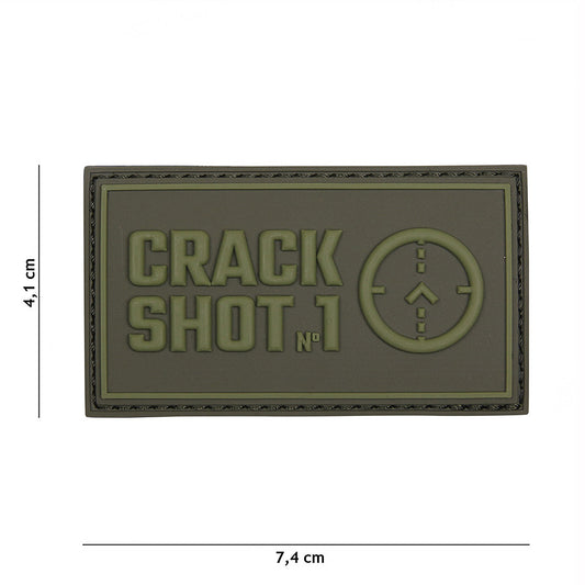 Emblemă 3D PVC Crack Shot Verde - Marca Trăgătorului de Elită