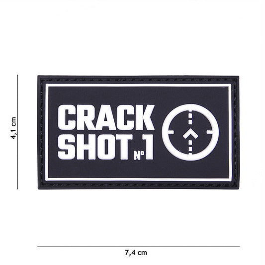 Emblema 3D PVC Crack Shot Zwart - Afirmă-ți Precizia