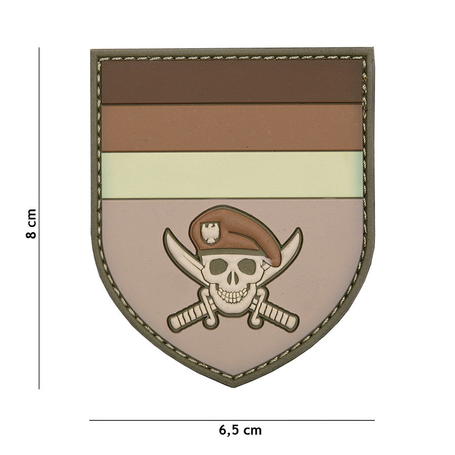Emblema 3D PVC Craniu Comandou German Maro #2096 - Identitate Strategică Incontestabilă