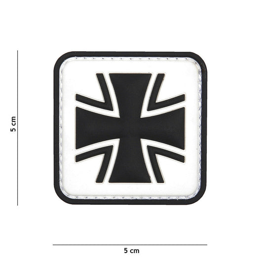 Emblema 3D PVC Cruce Germană Albă - Personalizare Tactică Instantanee