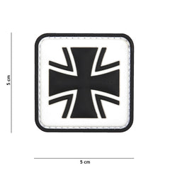Emblema 3D PVC Cruce Germană Albă - Personalizare Tactică Instantanee