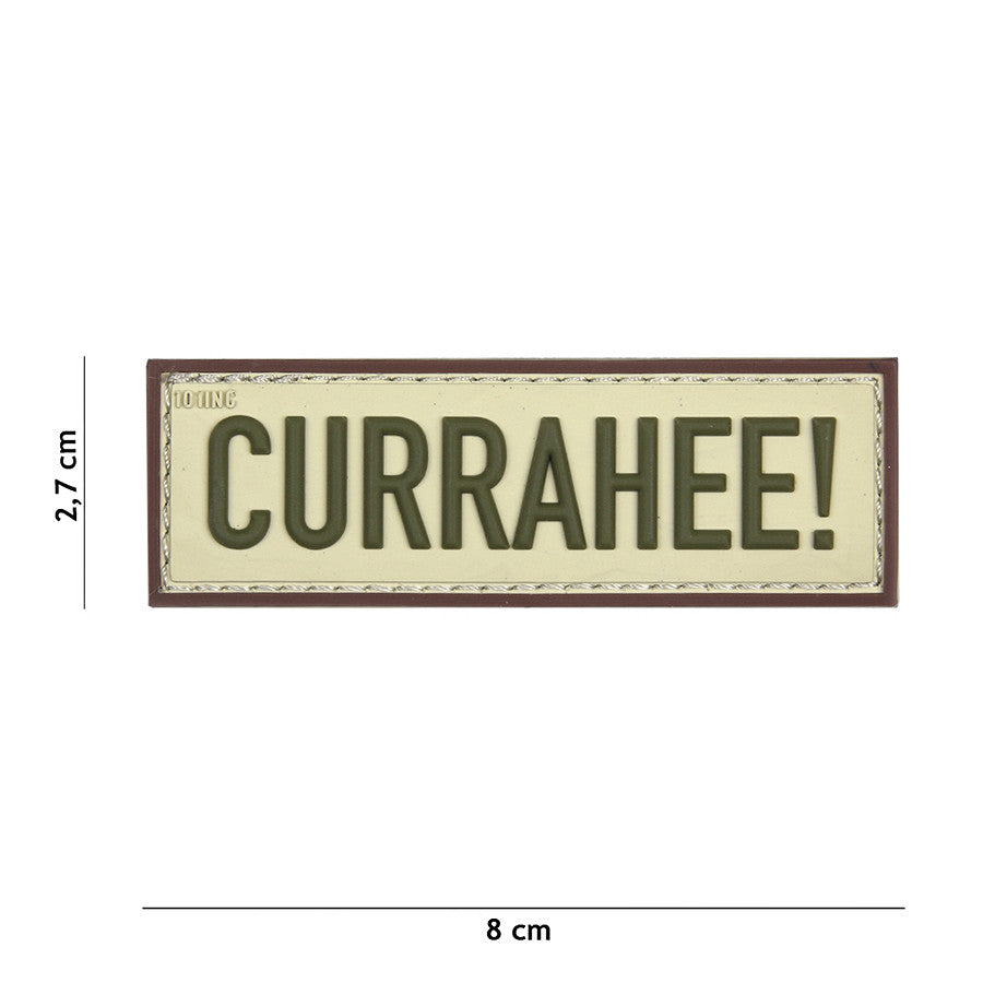 Emblema 3D PVC Currahee! Bej - Afirmă-ți Spiritul de Luptător