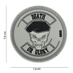 Emblema 3D PVC Death or glory Gri - Afirmă-ți Atitudinea