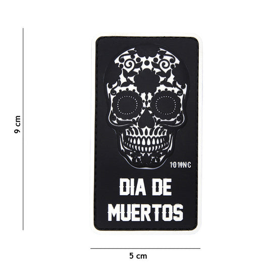 Emblema 3D PVC Dia de Muertos Negru Tactical - Stilat & Rezistent