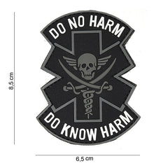 Emblema 3D PVC "Do no harm" Negru - Mesaj Clar, Aderență Sigură