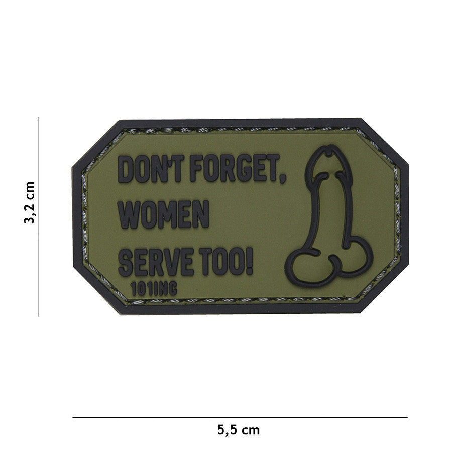 Emblema 3D PVC Don't forget women groen #18033 Verde - Afirmă-ți Mesajul