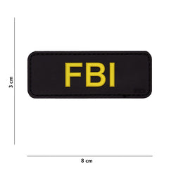 Emblemă 3D PVC FBI - Negru | PVC, Sistem Velcro