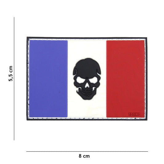 Emblemă 3D PVC Franța Skull - Afirmă-ți Prezența Tactică