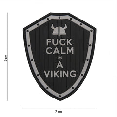 Emblema 3D PVC Fuck Calm Negru - Declară-ți Atitudinea, Nu Ceda Presiunii