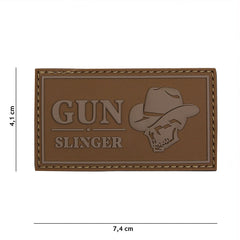 Emblema 3D PVC Gun Slinger Skull Cowboy - Afirmă-ți Atitudinea Tactică
