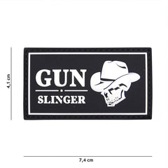 Emblema 3D PVC Gun Slinger Skull Cowboy Negru - Atitudine Autentică