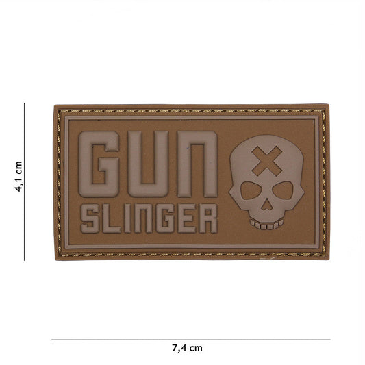 Emblema 3D PVC Gun Slinger Skull Coyote - Afirmă-ți Atitudinea Tactică