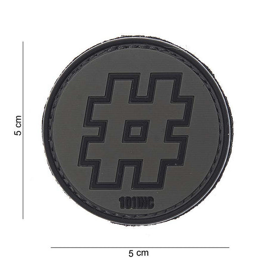 Emblema 3D PVC Hashtag Negru - Personalizare Tactică Rapidă