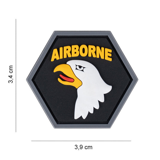Emblemă 3D PVC Hexagon 101st Airborne | 3D, Velcro