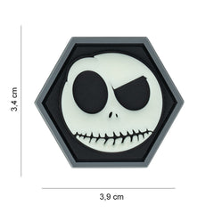 Emblema 3D PVC Hexagon Smiley Glow - Stil Tactic și Vizibilitate Nocturnă