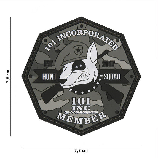 Emblema 3D PVC Hunt Squad Gri 101 INC - Identitate Tactică Impecabilă