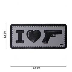 Emblema 3D PVC I Love my sidearm Negru - Afirmă-ți Loialitatea Fără Compromis